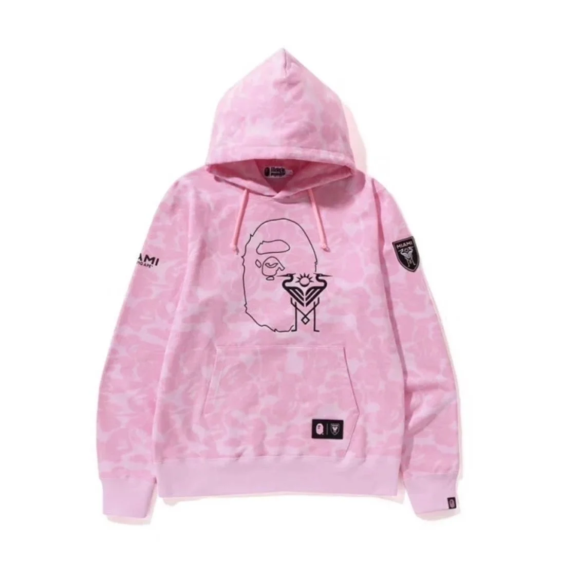 A Bathing Ape BAPE ABC Camo Baby Milo Pink Tie-Dye Hoodie Pink