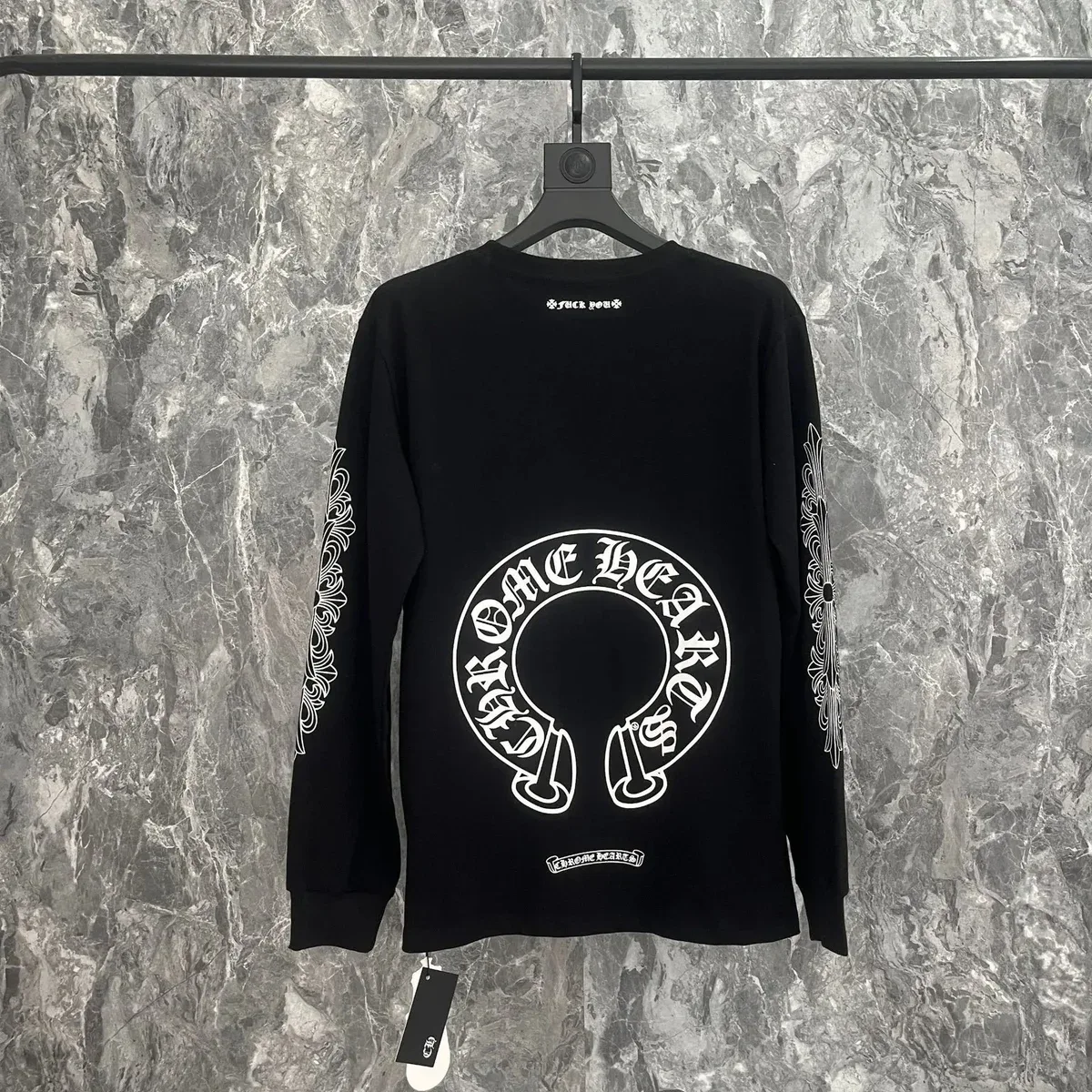 Chrome Hearts Chrome Hearts 'Kome Heart' Black Long Sleeve T-Shirt Black - 1