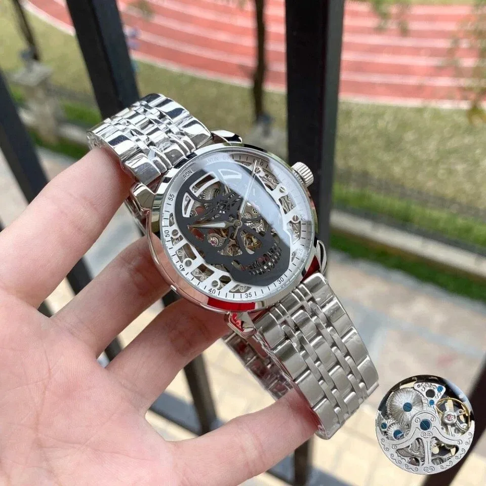 Other Skeleton Watch with Skull Design Stainless Steel Silver - 1