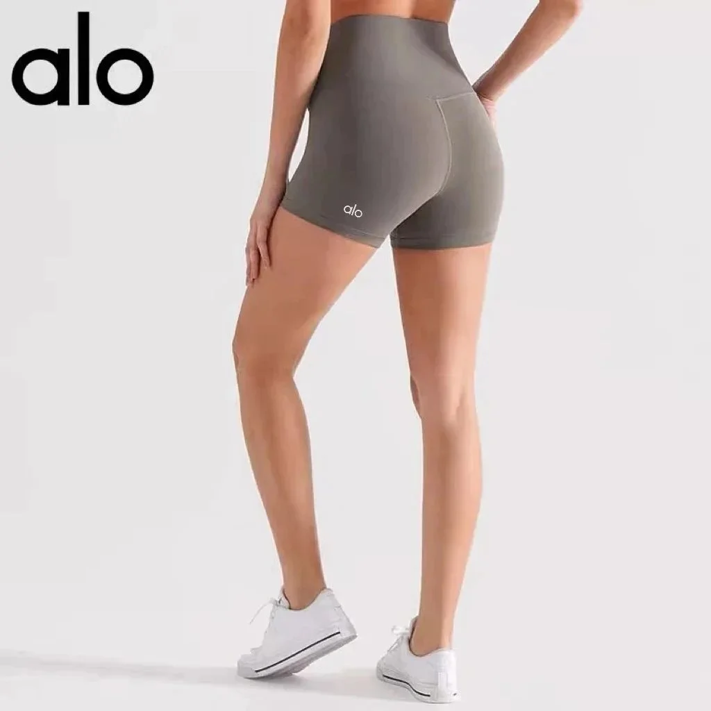Alo Yoga Alo Green Grey Yoga Shorts Grey - 1