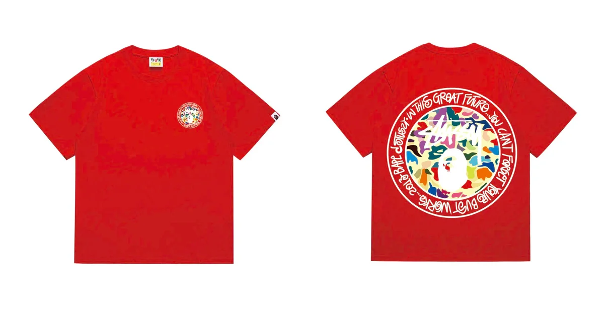 A Bathing Ape A Bathing Ape BAPE STA T-Shirt 217 Red-2 T-Shirt Red - 1