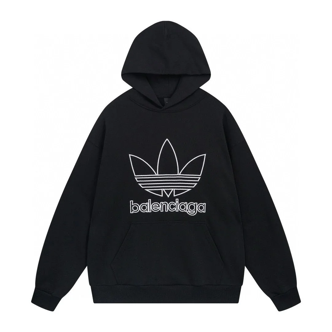 Adidas Adidas Balenciaga Collaboration Black/White Hoodie Black