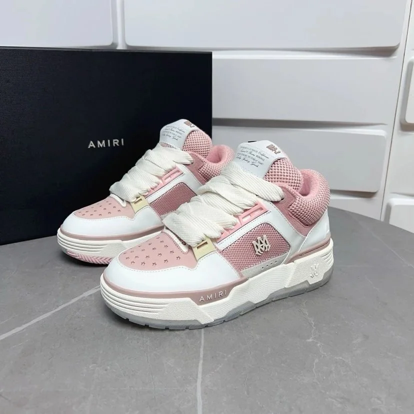 Amiri Pink & White Sneakers