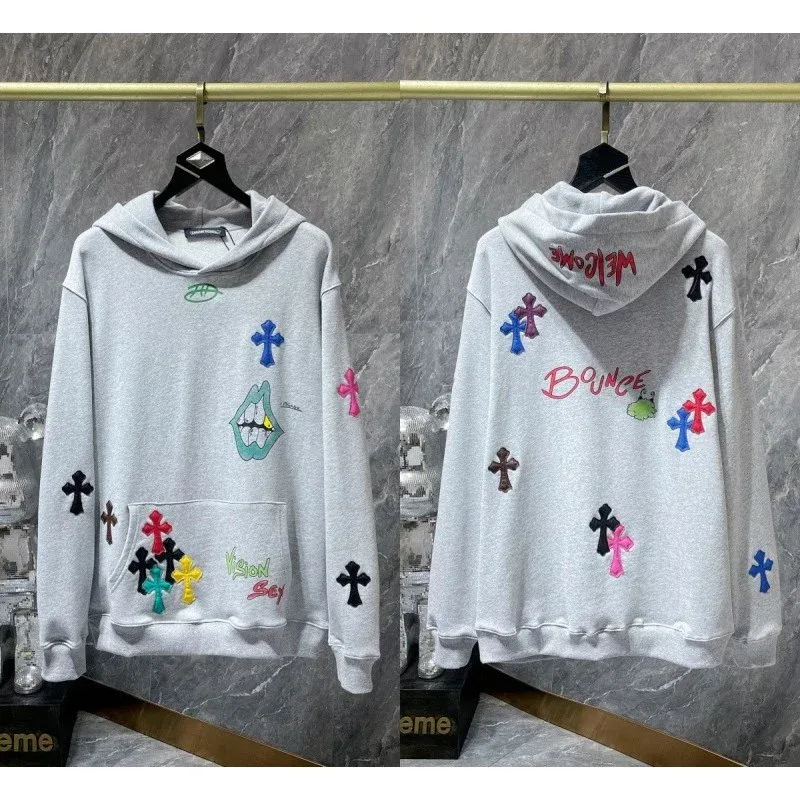Chrome Hearts Chrome Hearts Embellished Grey Hoodie Grey