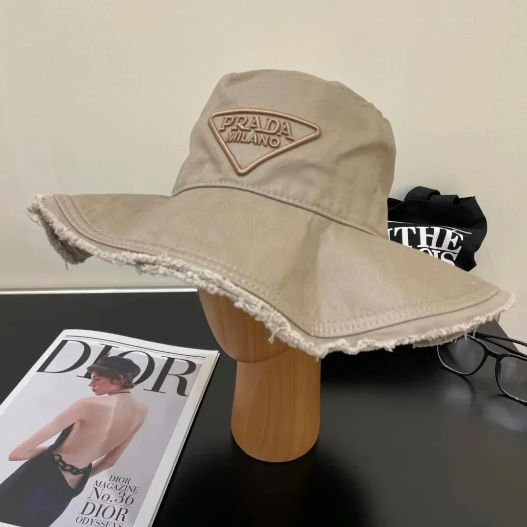 Prada Prada Beige Logo Bucket Hat Beige