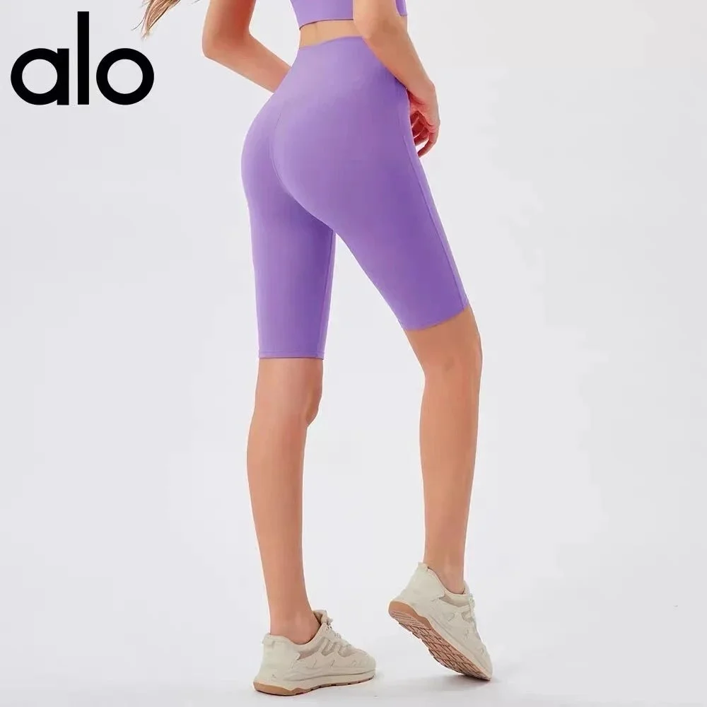 Alo Yoga Alo Sea Salt Purple Bike Shorts Purple - 1