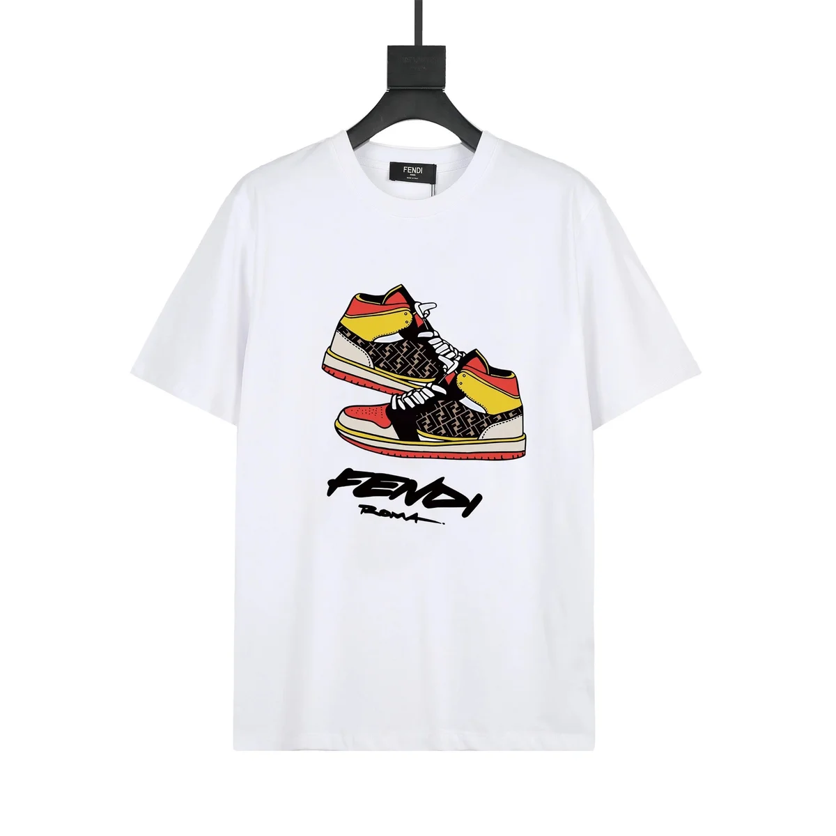 Fendi Fendi White Fendi Sneaker Print T-Shirt White - 1