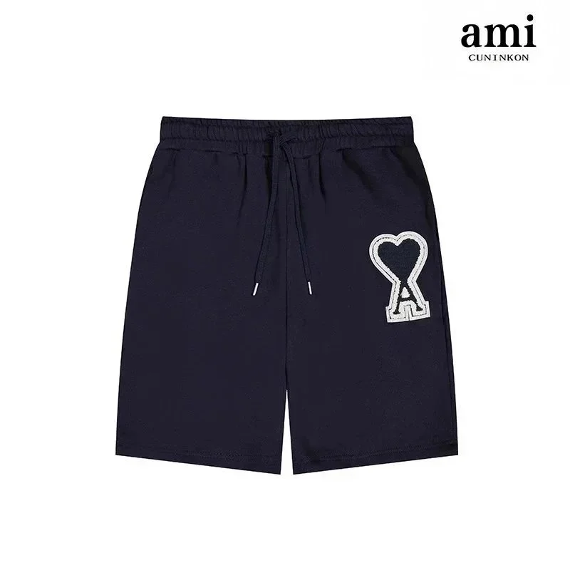 Ami Paris Ami Cuninkon Navy Heart Logo Shorts Navy - 1