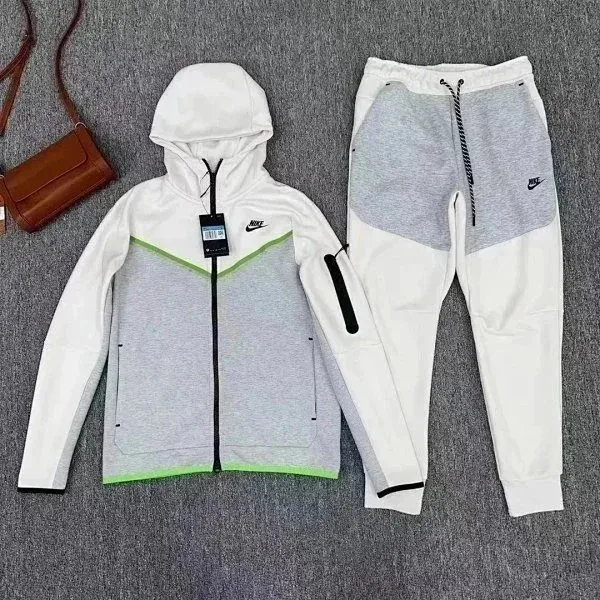 Nike Nike Tech Fleece White/Heather Grey Hoodie & Pants Set White - 1