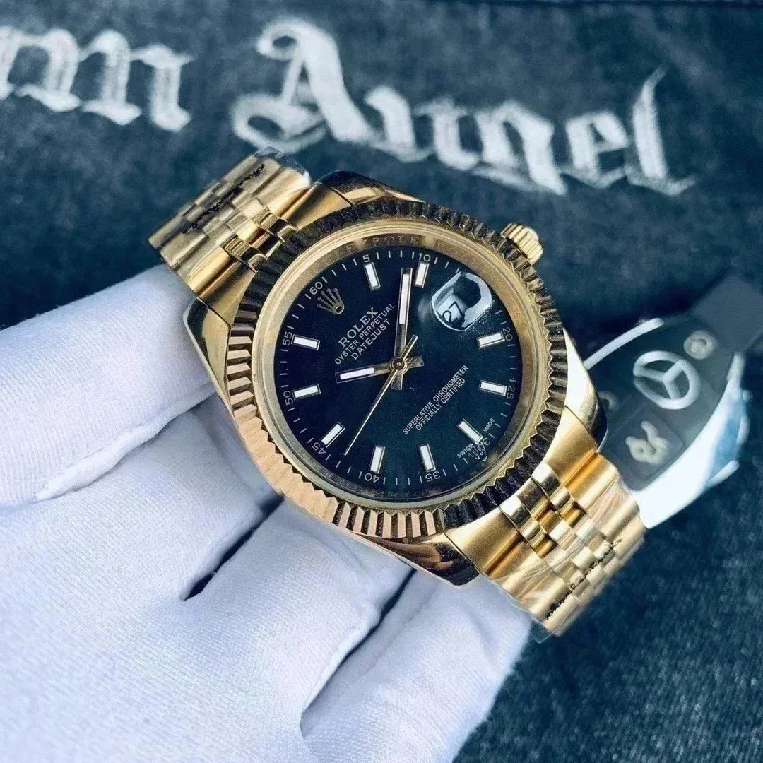 Rolex Rolex Datejust Full Gold Black Dial Watch Gold - 1