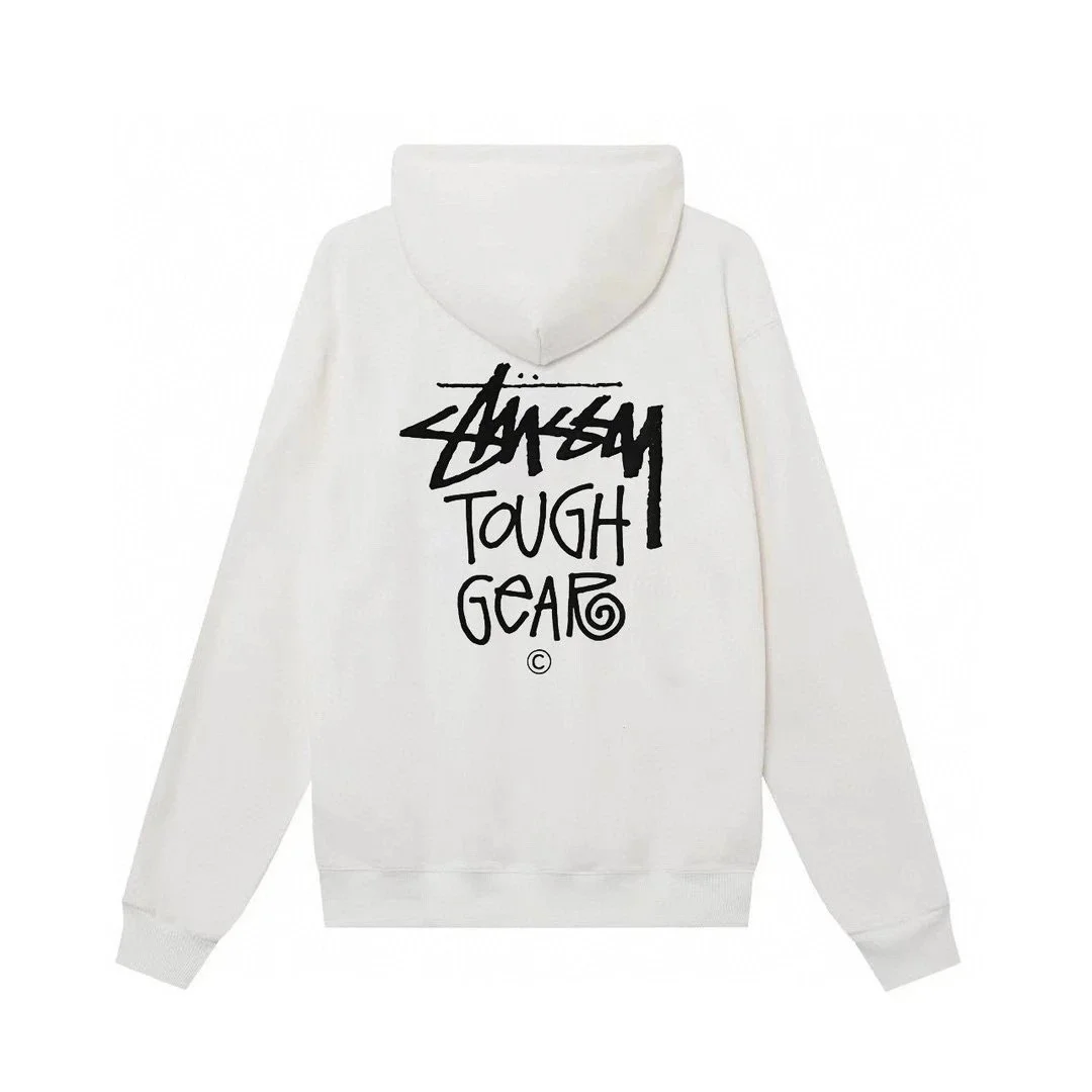 Stussy Stussy Tough Gear Hoodie White Cotton Sweatshirt White - 1