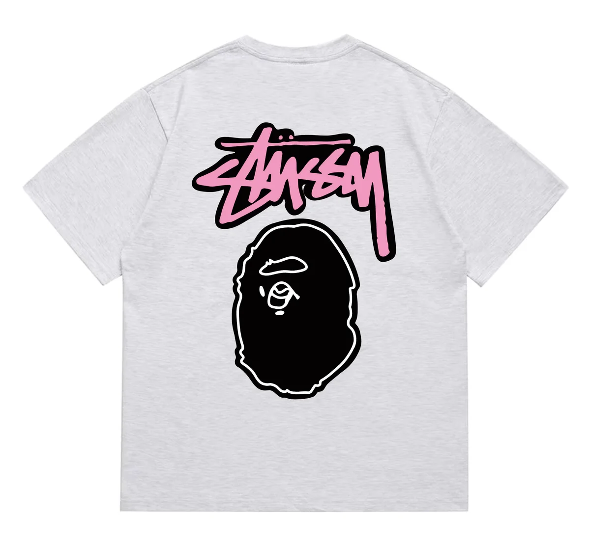 Stussy Stussy Basic Logo Ape Head Heather Grey T-Shirt Grey