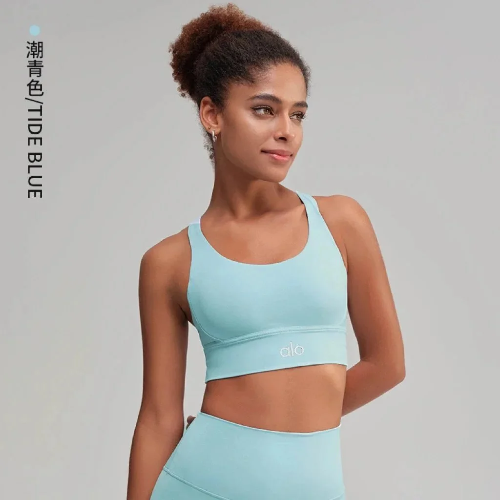 Alo Yoga Alo Tide Blue Sports Bra Women's Underwear Blue - 1