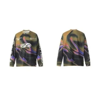 Other Unisex Colorful Abstract Print Long Sleeve Shirt KKXST-9125 Multicolor - 1