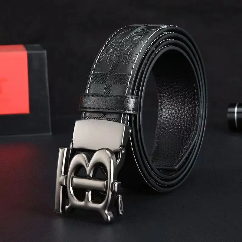 Burberry Burberry TB Monogram Leather Belt Black Black