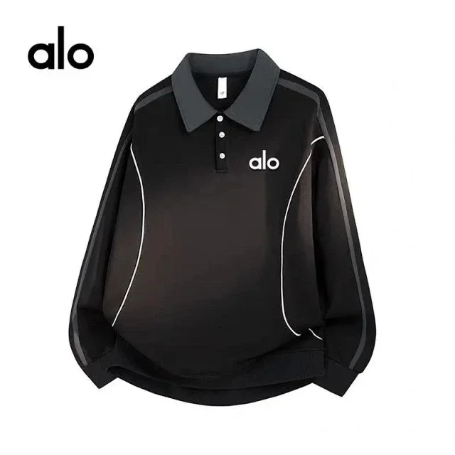 Alo Yoga Alo Advanced Black Polo Shirt Black - 1