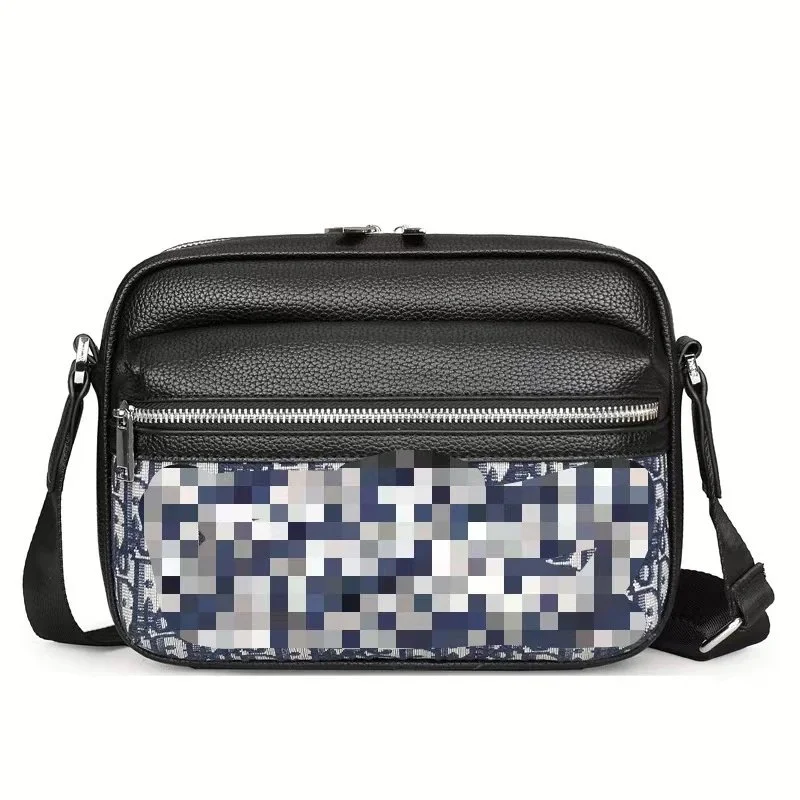 Other Unisex Blue布 Crossbody Bag with Patterned Front Pocket Blue - 1