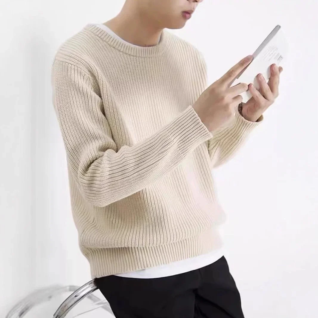 Other Oversized Beige Ribbed Knit Sweater Beige - 1