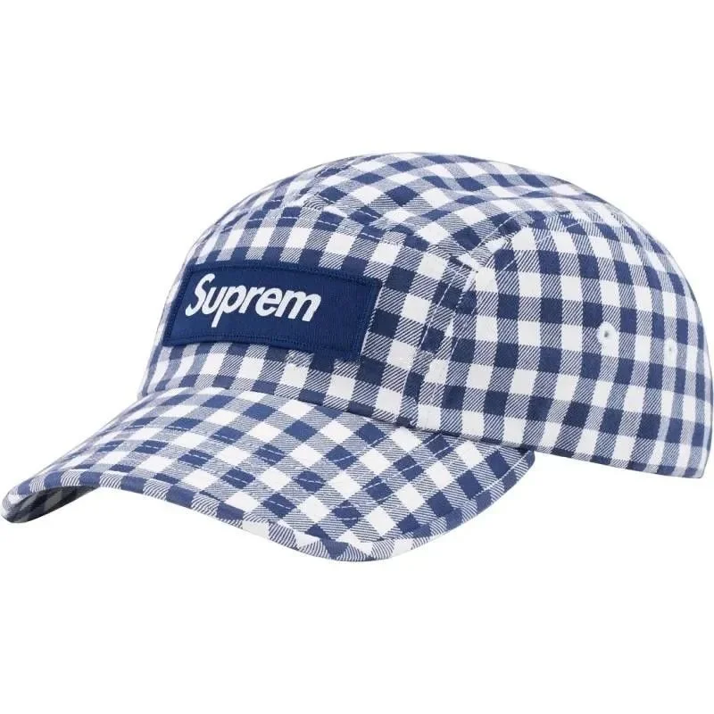 Supreme Supreme Box Logo Blue Gingham Cap Blue - 1