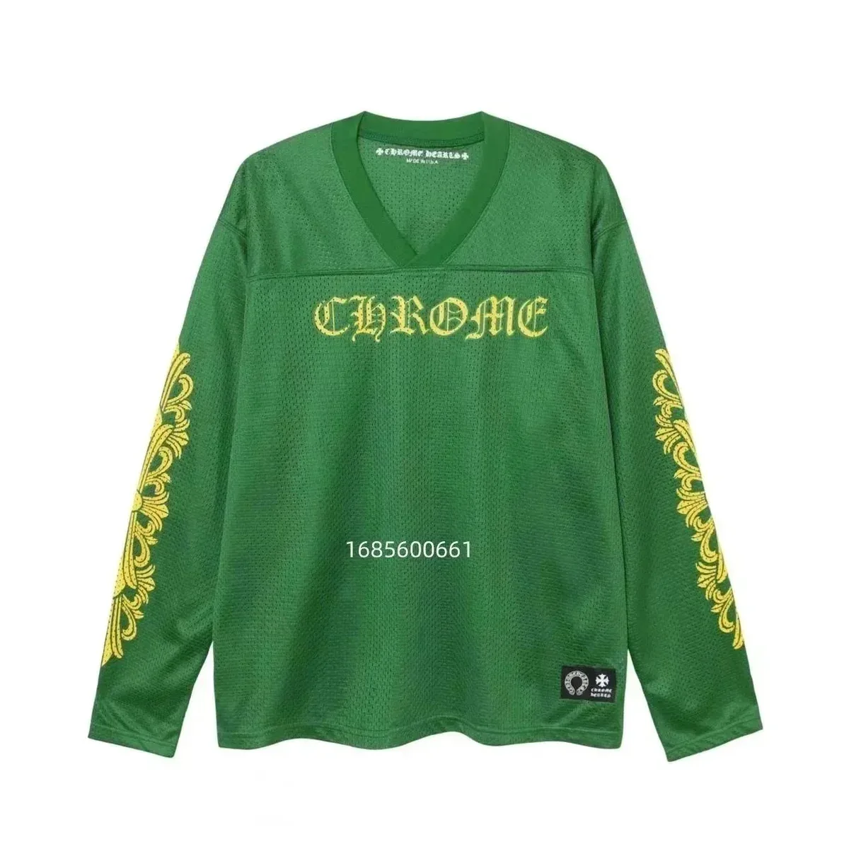 Chrome Hearts Chrome Hearts Green/Yellow Mesh Jersey Top Green