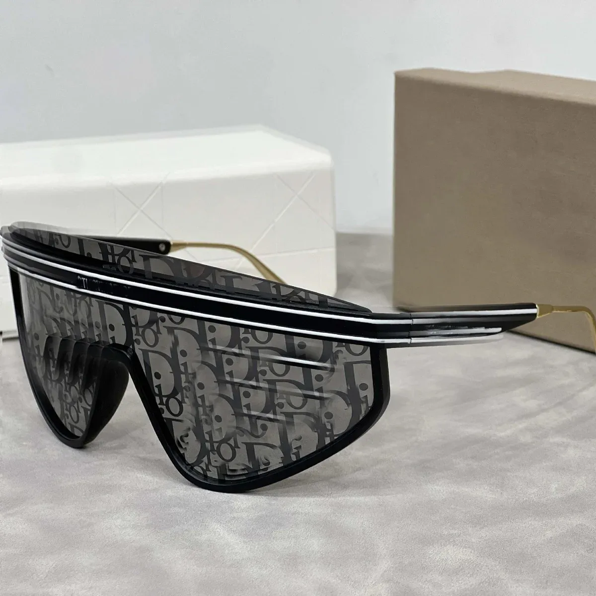 Dior Dior Oblique Shield Sunglasses Black Black