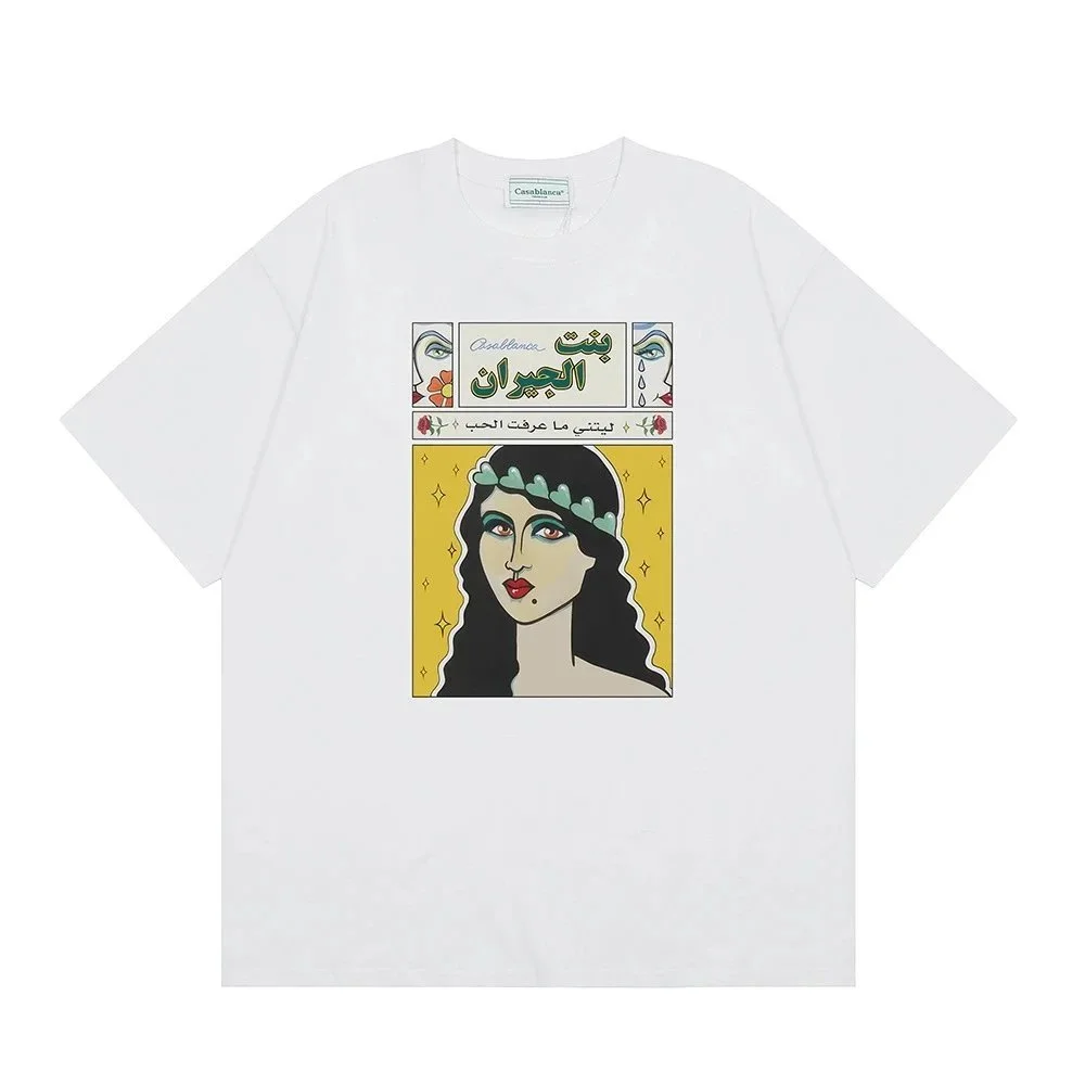 Casablanca Casablanca White Arabic Art Print T-Shirt White - 1