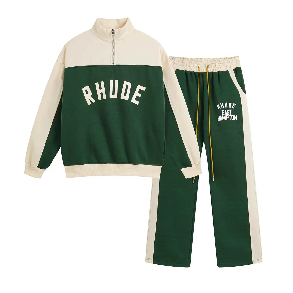 Rhude Rhude Green and Beige Tracksuit Set Green - 1