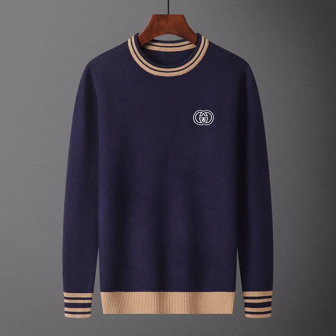 Gucci Gucci GG Logo Navy Blue Sweater Navy - 1
