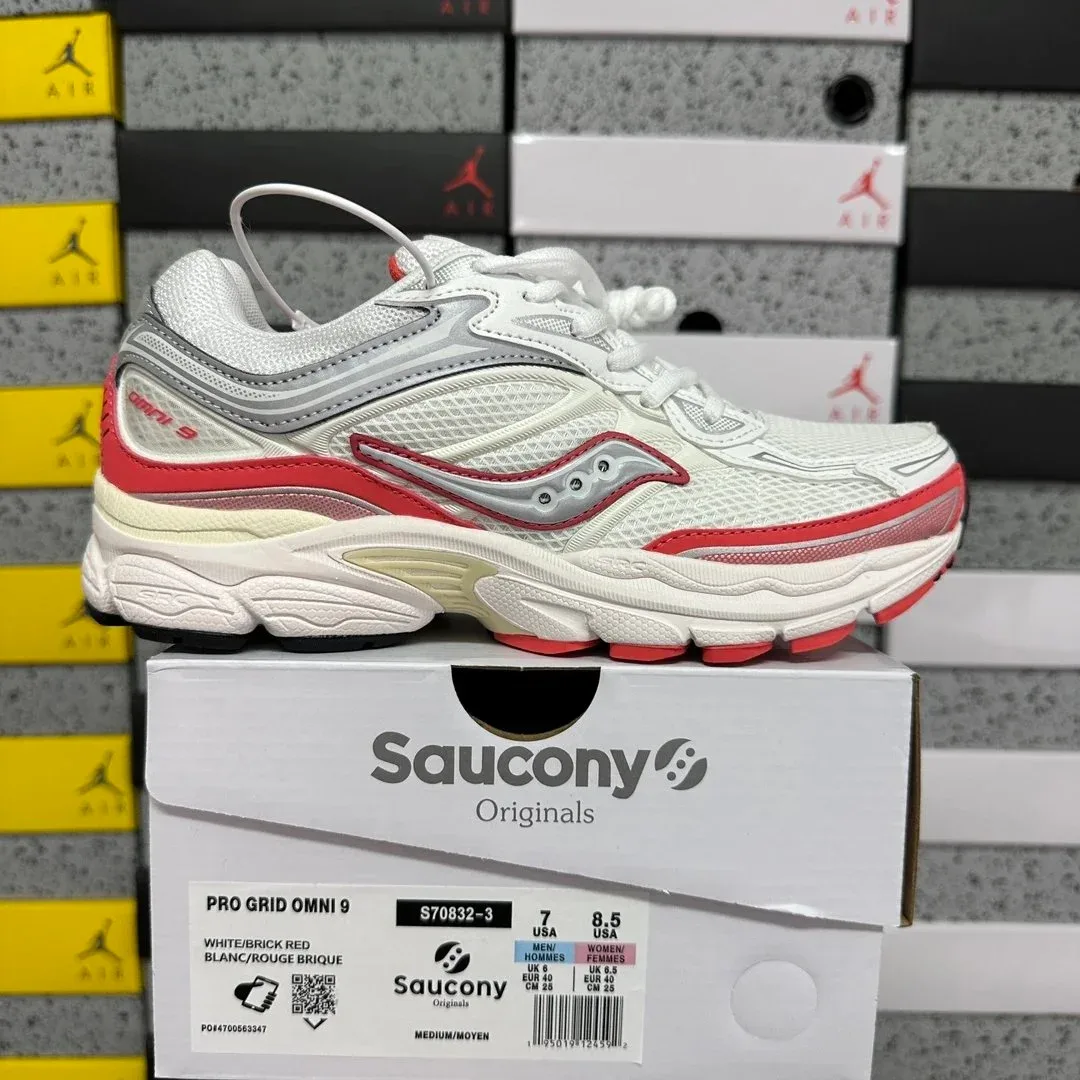 Saucony Saucony PRO GRID OMNI 9 White/Brick Red Sneakers White - 1
