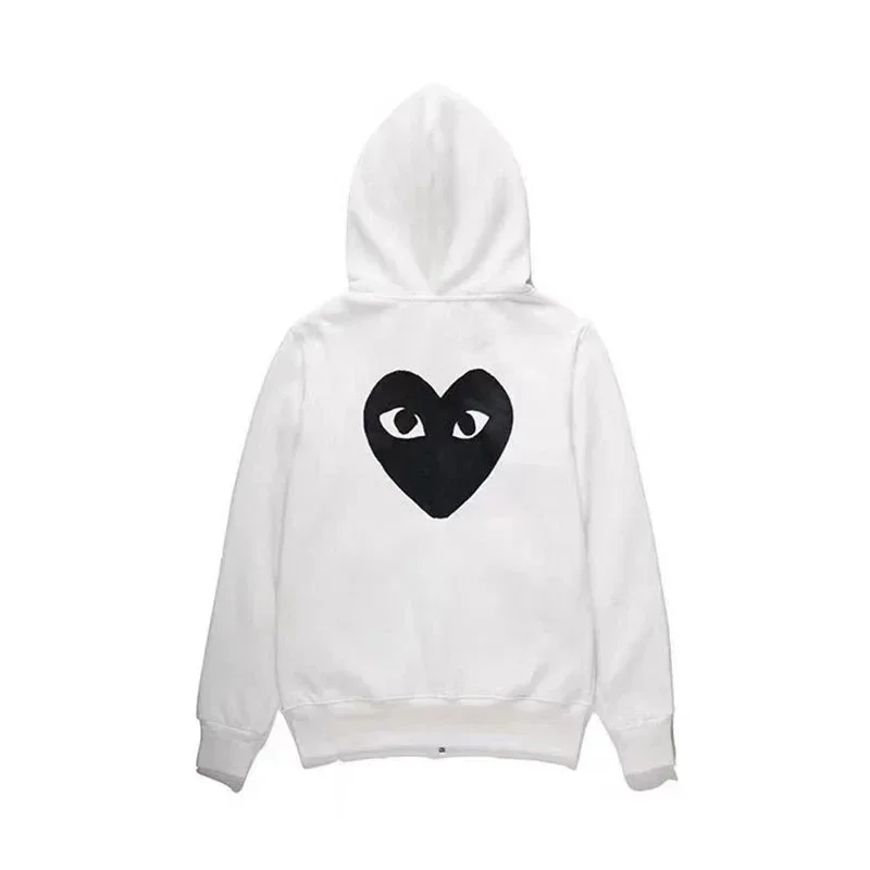 Comme des Garçons CDG Heart Hoodie White with Black Heart White