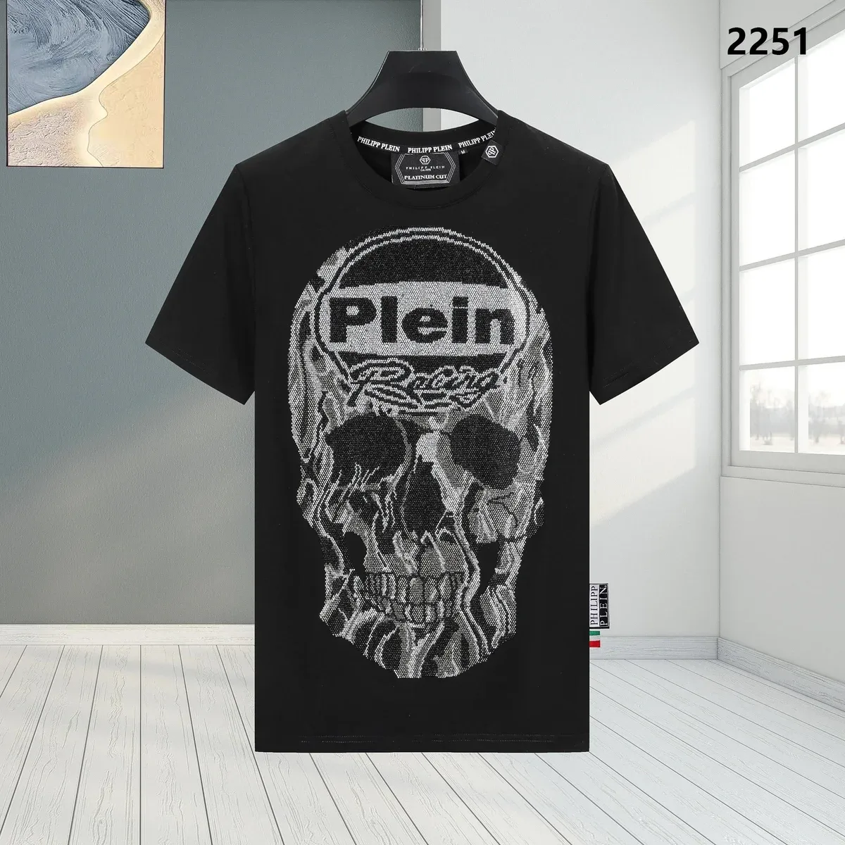Philipp Plein Philipp Plein Skull Racing Black T-Shirt Black - 1