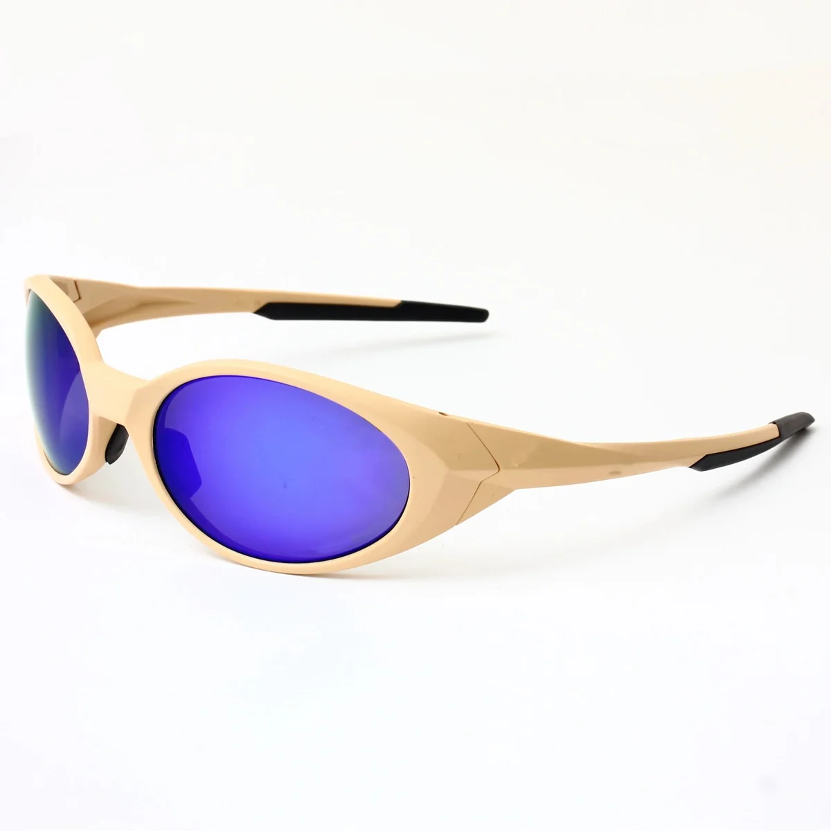 Other Beige/Deep Blue Oval Sunglasses Beige - 1