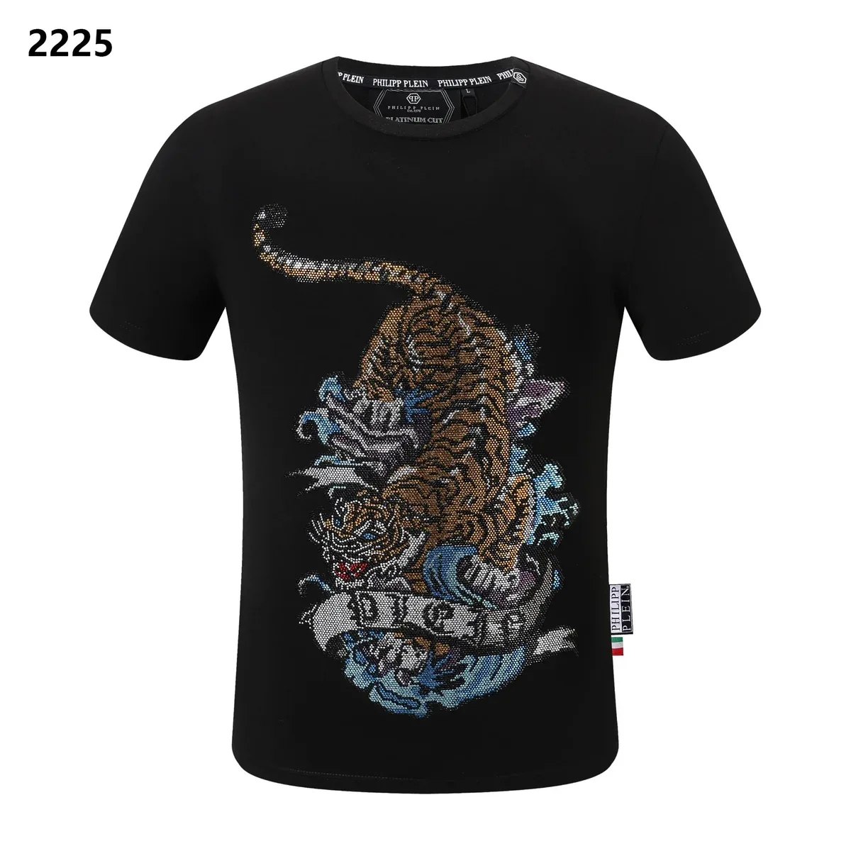 Philipp Plein Philipp Plein Tiger Embroidered T-Shirt Black Black - 1