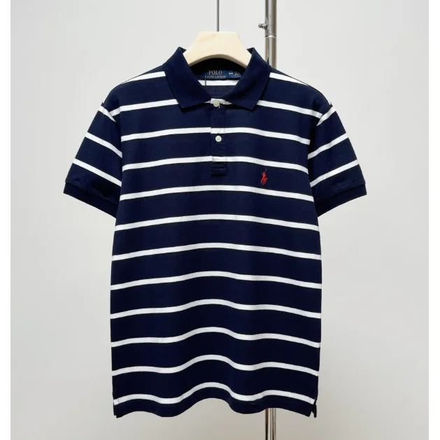 Polo Ralph Lauren Polo Ralph Lauren Classic Logo Striped Polo Shirt Navy/White Navy - 1