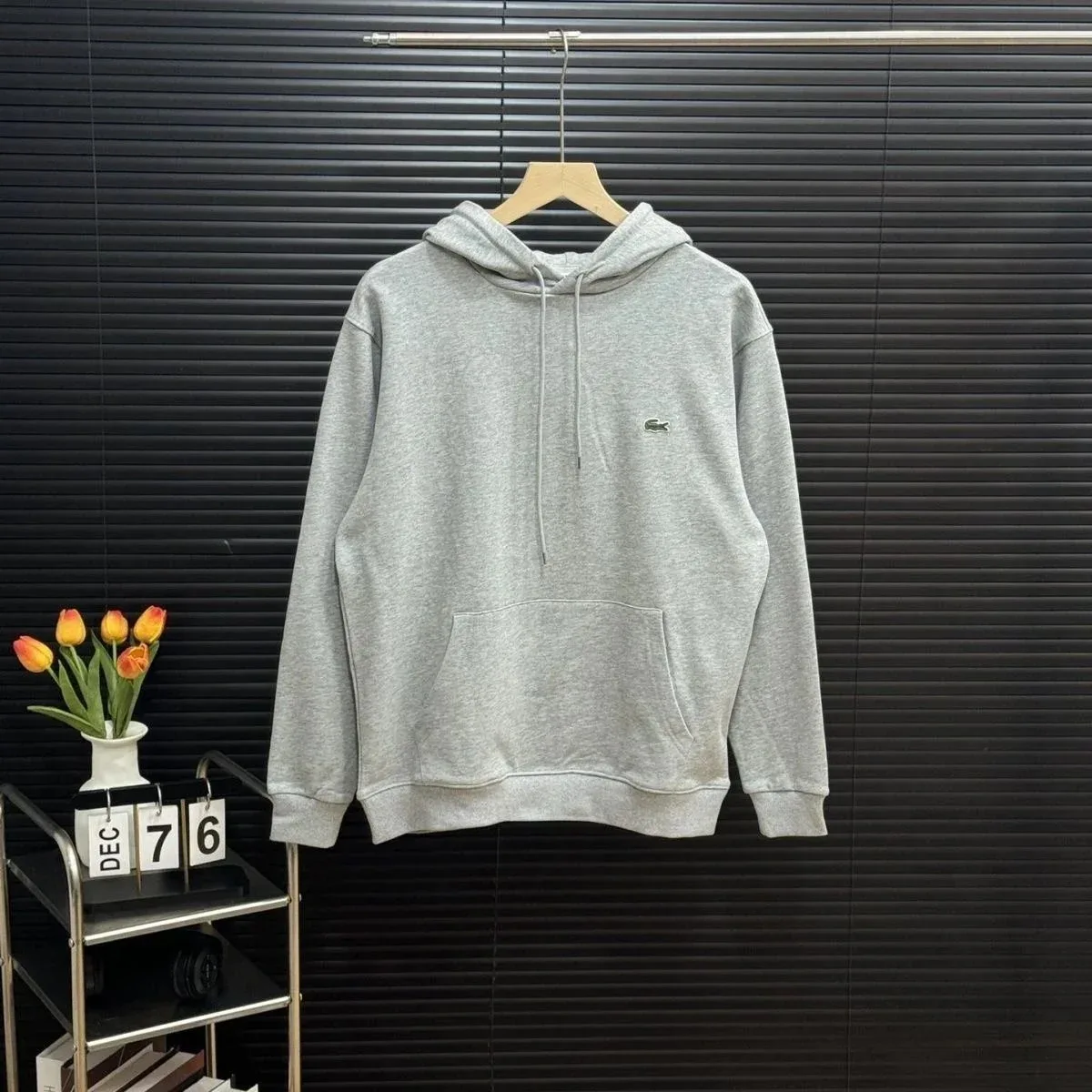 Lacoste Lacoste Hooded Grey Cotton Sweatshirt Grey - 1