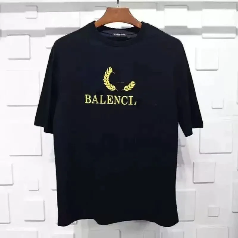 Balenciaga Balenciaga Black Yellow BA Logo T-Shirt Black - 1