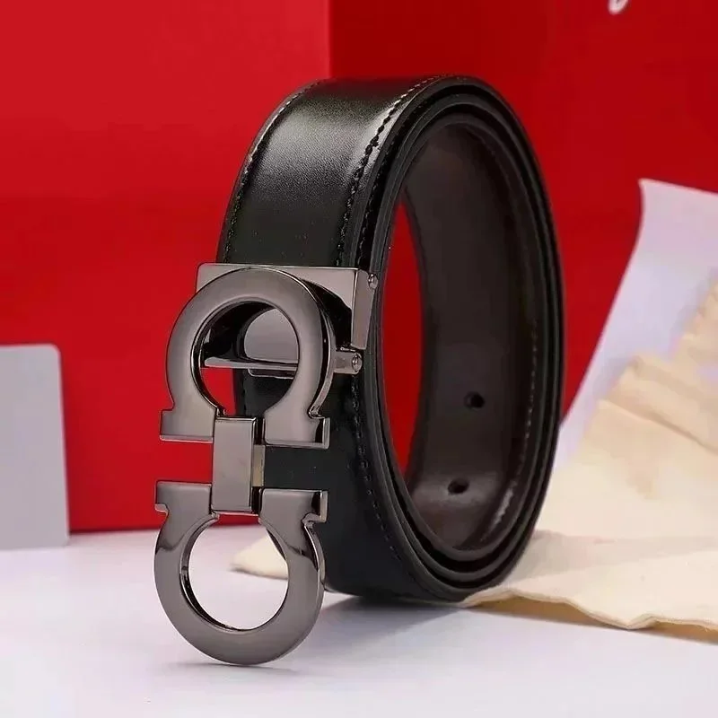 Salvatore Ferragamo Salvatore Ferragamo Gancini Black/Silver Belt Black - 1