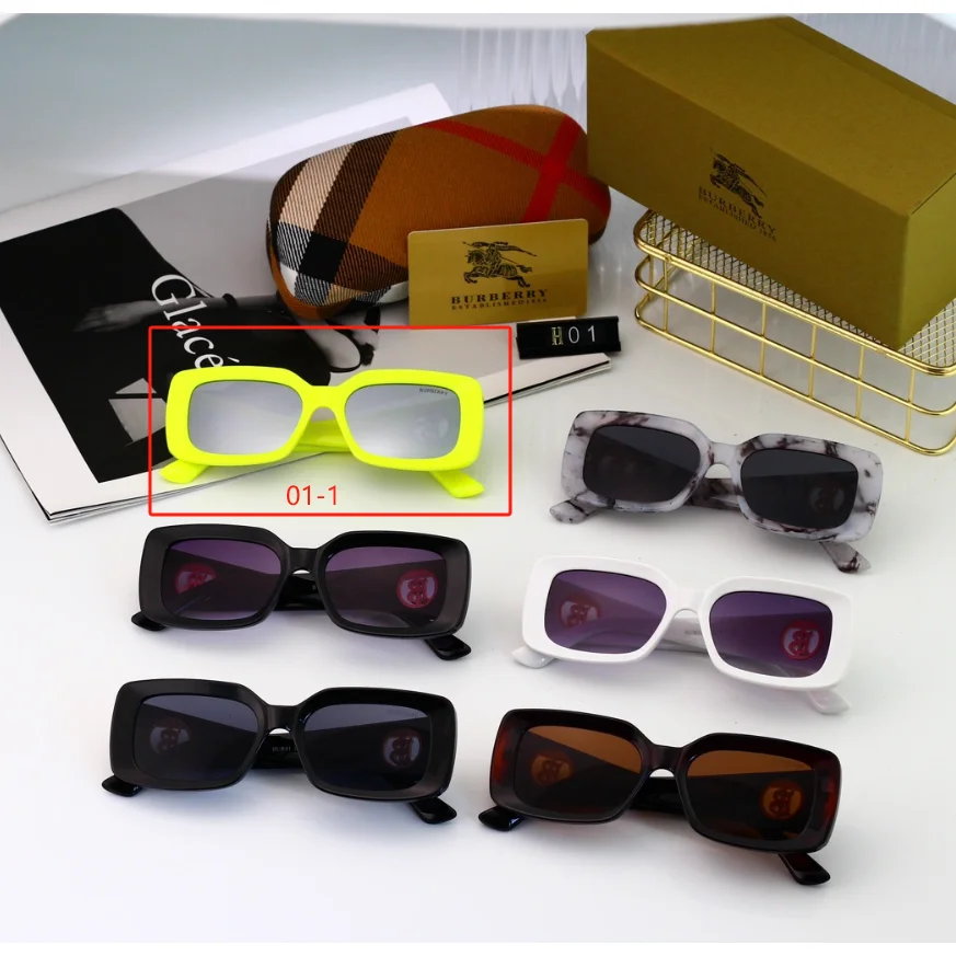 Burberry Burberry Neon Yellow Square Sunglasses Eyewear Yellow - 1
