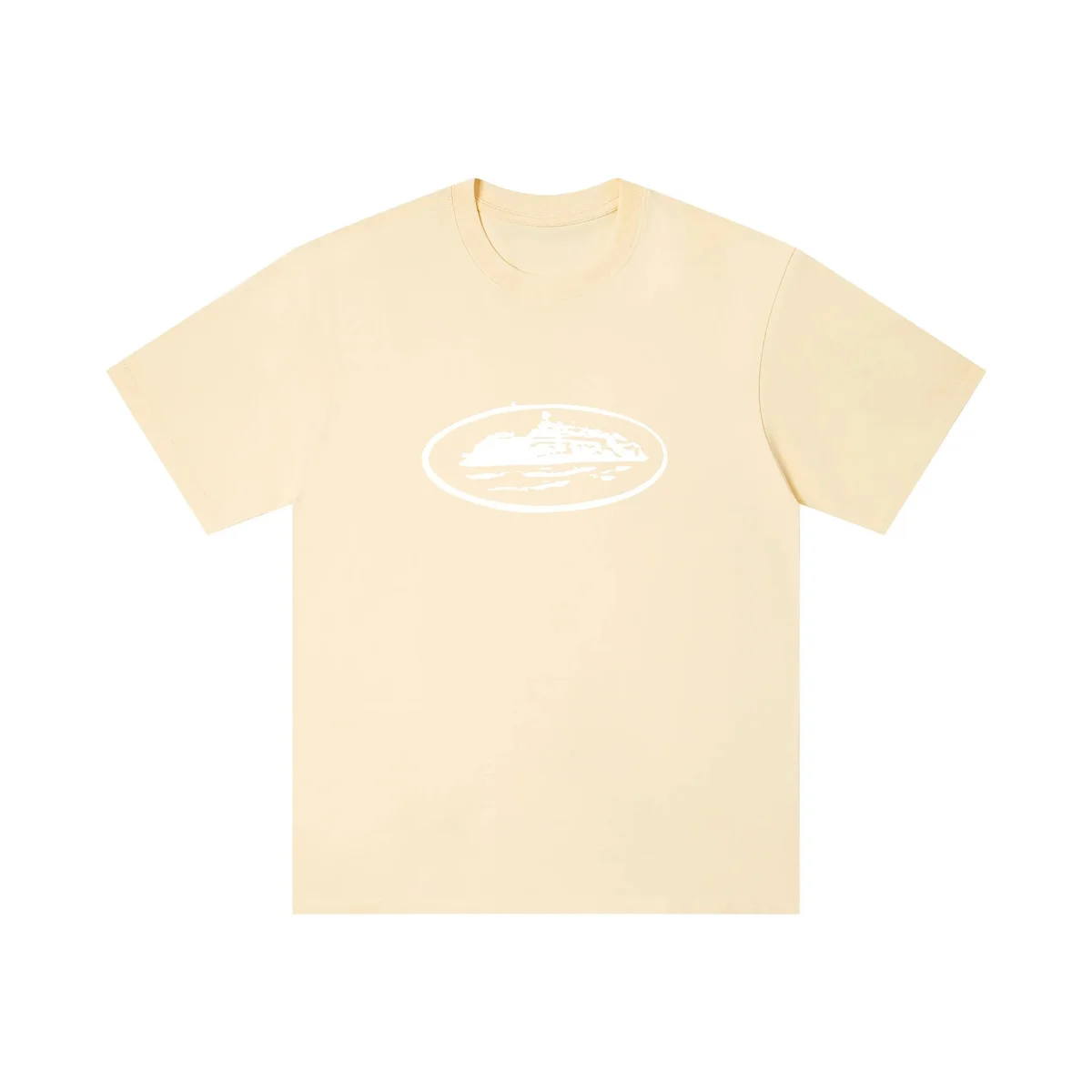 Other Unisex Beige Oval Logo T-Shirt Beige - 1