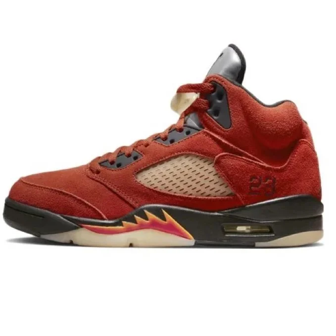 Nike Nike Air Jordan 5 High Red Orange Sneakers Red - 1