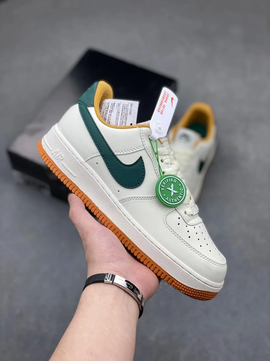 Nike Nike Air Force 1 Sail/Green/Orange Sneakers White - 1
