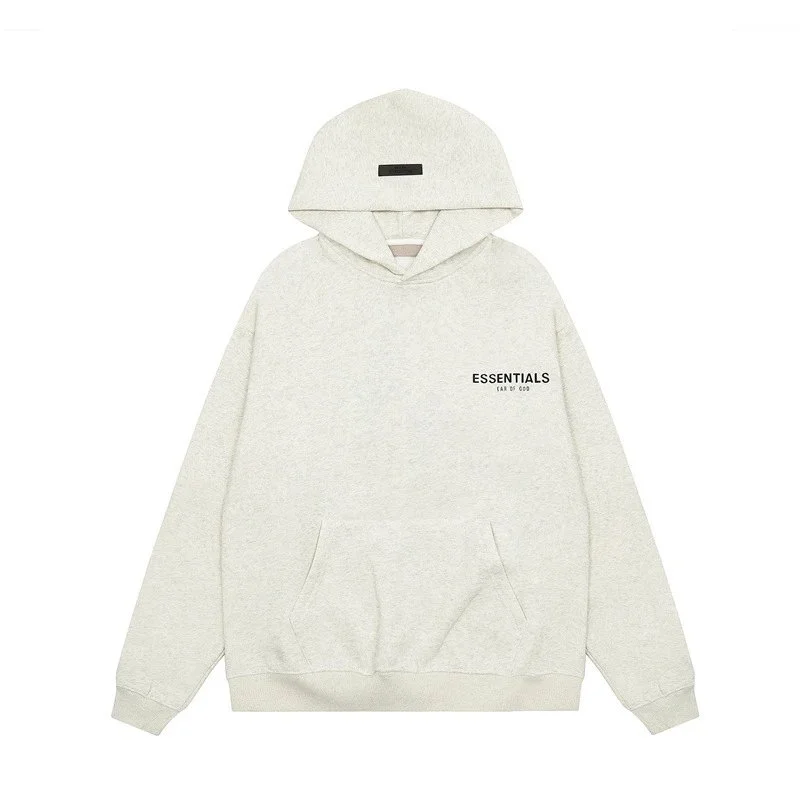 Fear of God Fear of God Essentials Hoodie White/Grey (Flocked Lettering) Top Grey