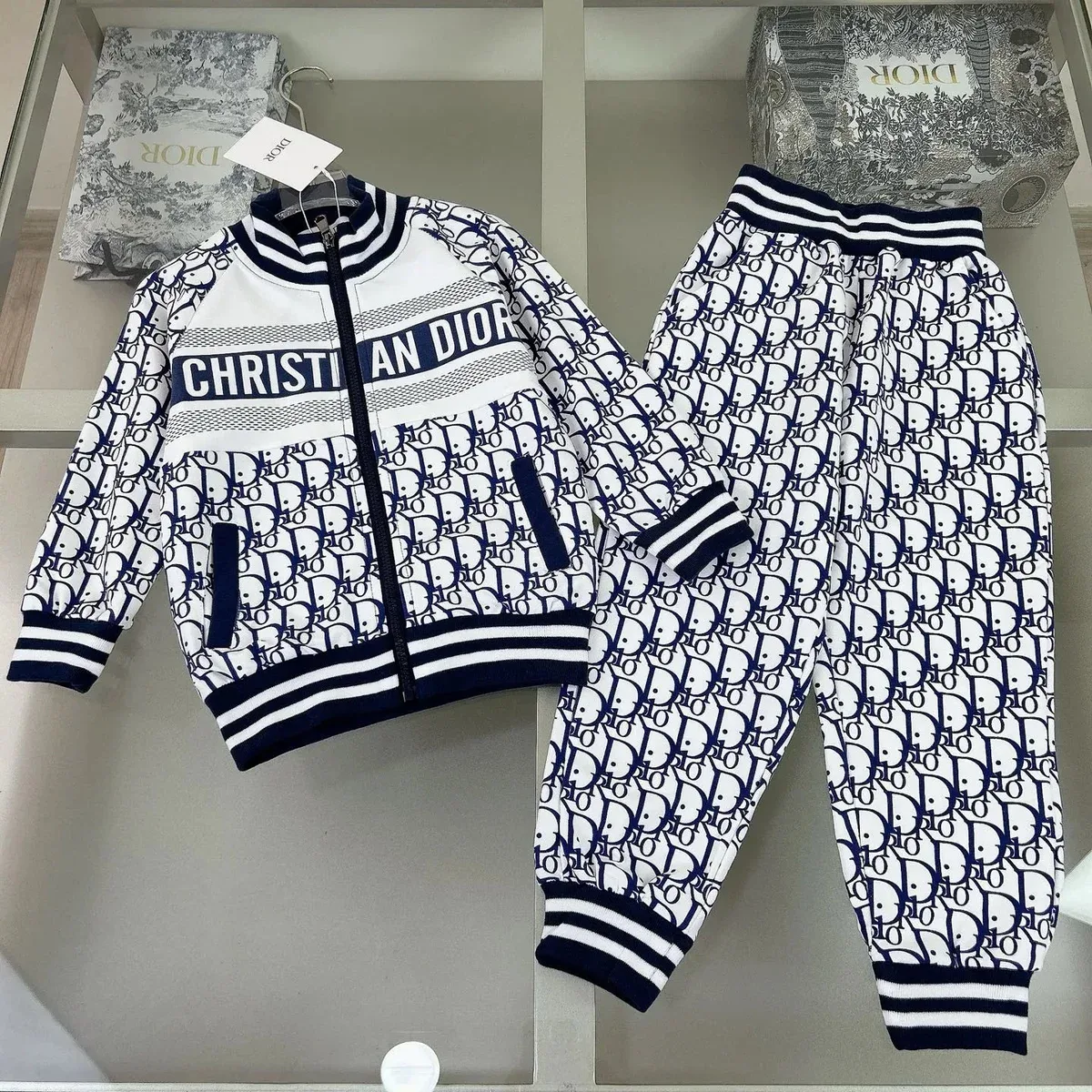 Dior Dior Dior Oblique White/Navy Blue Tracksuit White