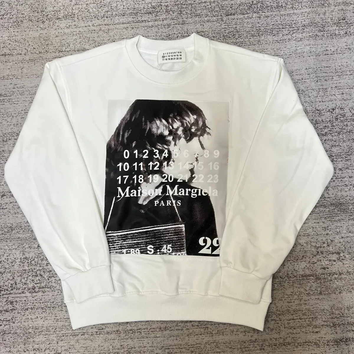 Maison Margiela Maison Margiela White Graphic Print Crewneck Sweatshirt White - 1