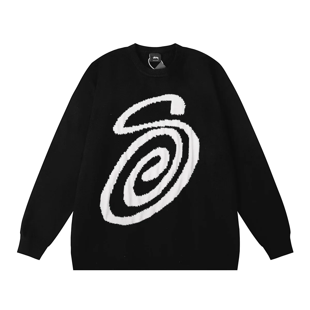 Stussy Stussy Basic Logo Knit Sweater Black/White Black