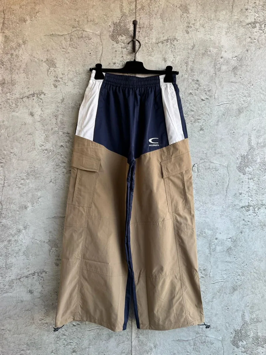 Other Navy/White/Beige Color-Block Cargo Pants Multicolor - 1