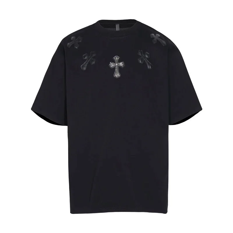 Chrome Hearts Chrome Hearts Cross Embroidered Black T-Shirt Black - 1