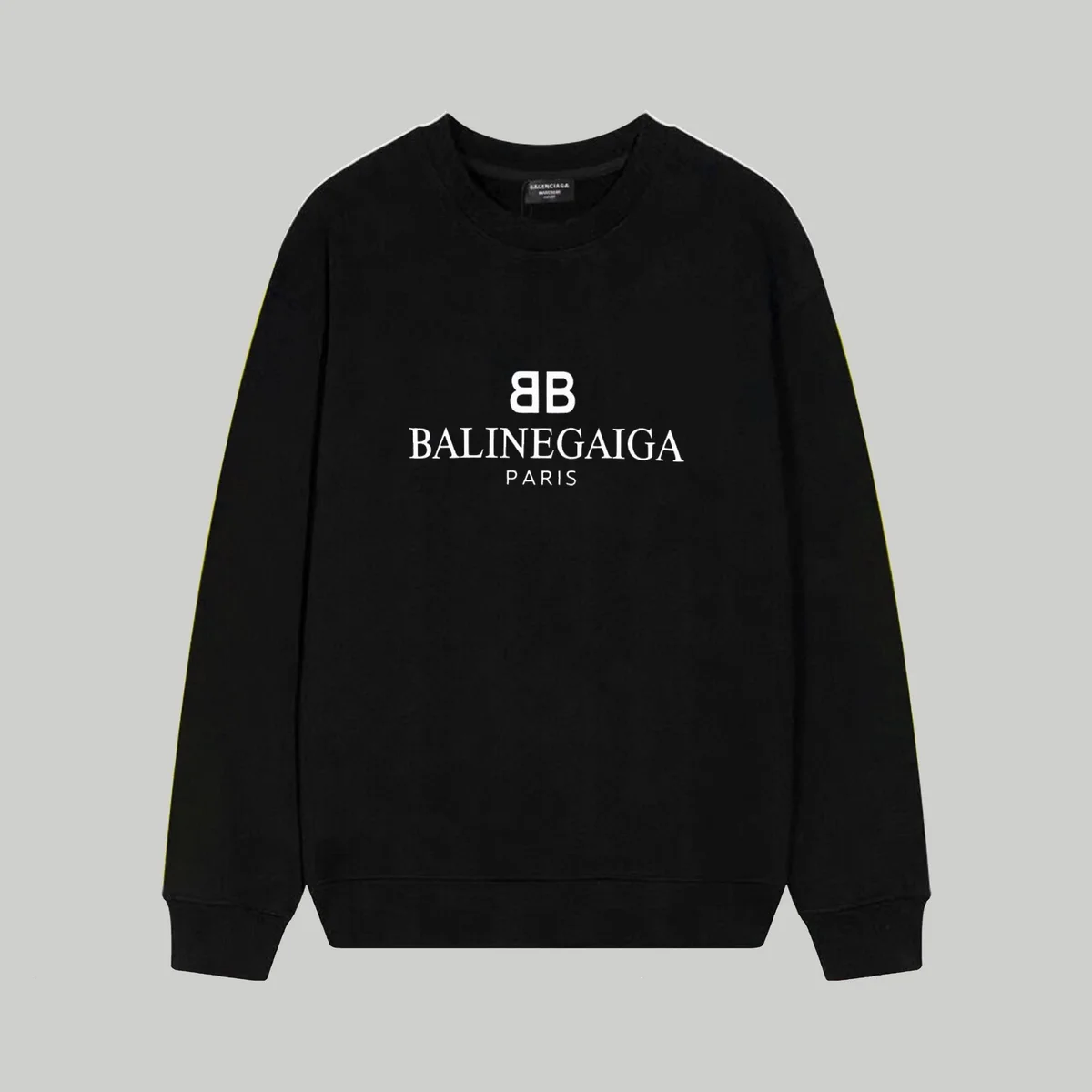 Balenciaga Balenciaga BB Logo Black Crewneck Sweatshirt Black - 1