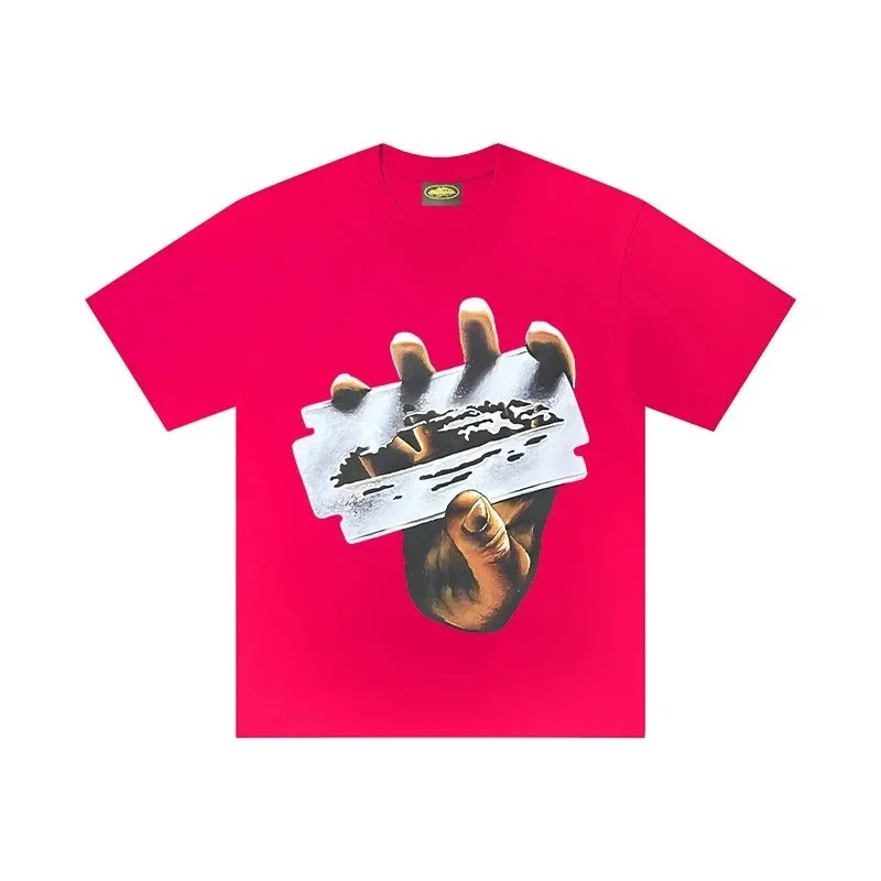 Other Unisex Bright Pink Razor Blade T-Shirt Pink - 1