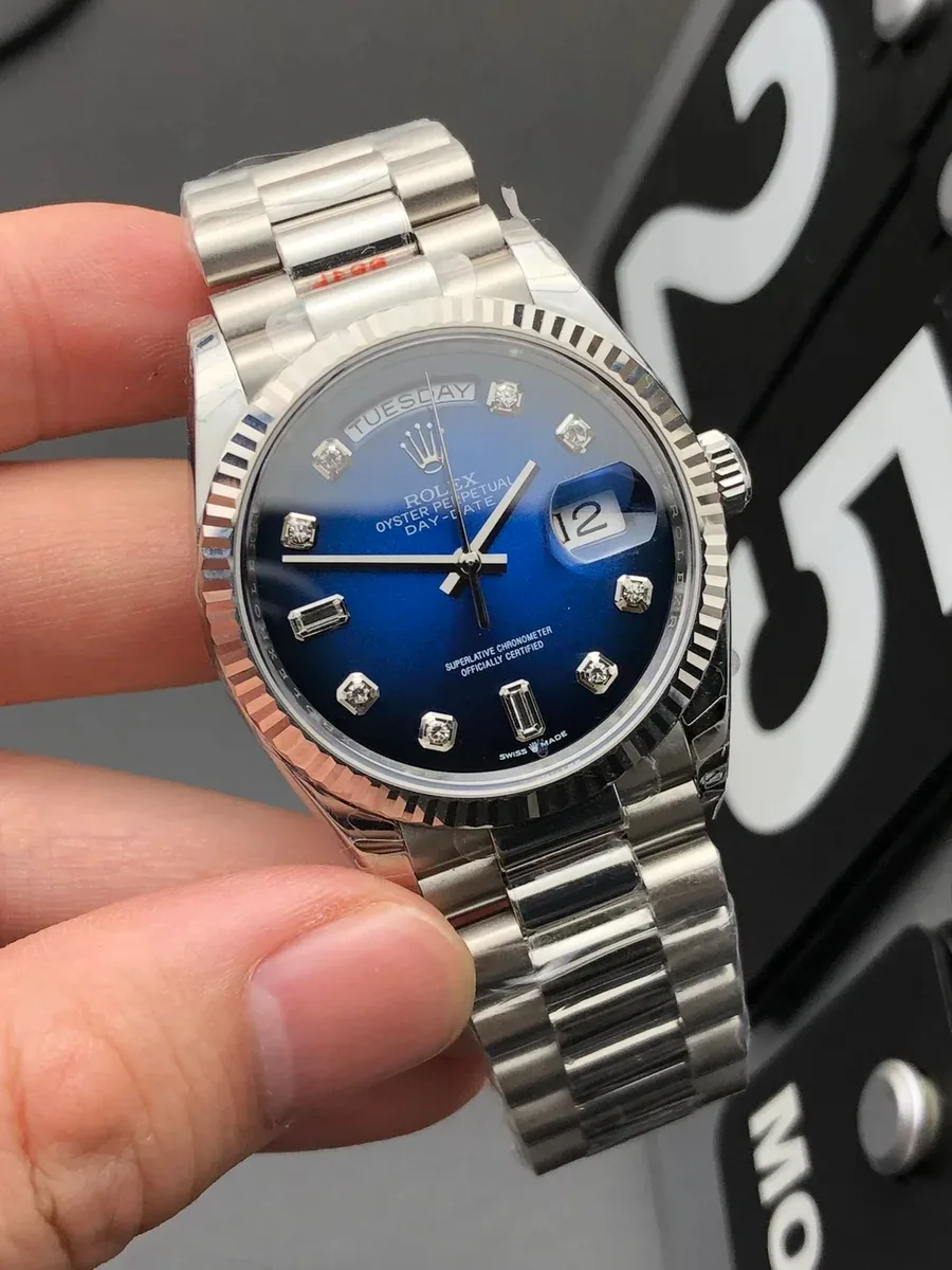 Rolex Rolex Day-Date Blue Dial Watch Blue